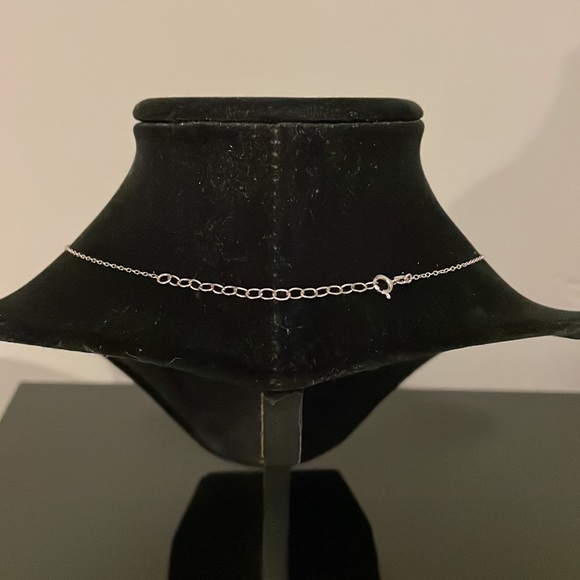 Sterling Silver Infinity Ring Necklace with Cubic Zirconia - Picture 3 of 3